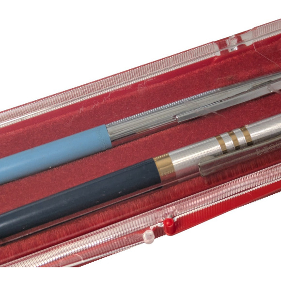 Vintage Sheaffer Snorkel Blue Chrome Mechanical Pencil and Hudson Pen Untested - Picture 12 of 13